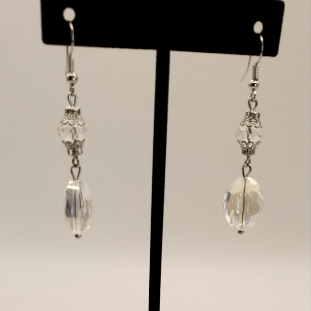 Clear crystal drop earrings